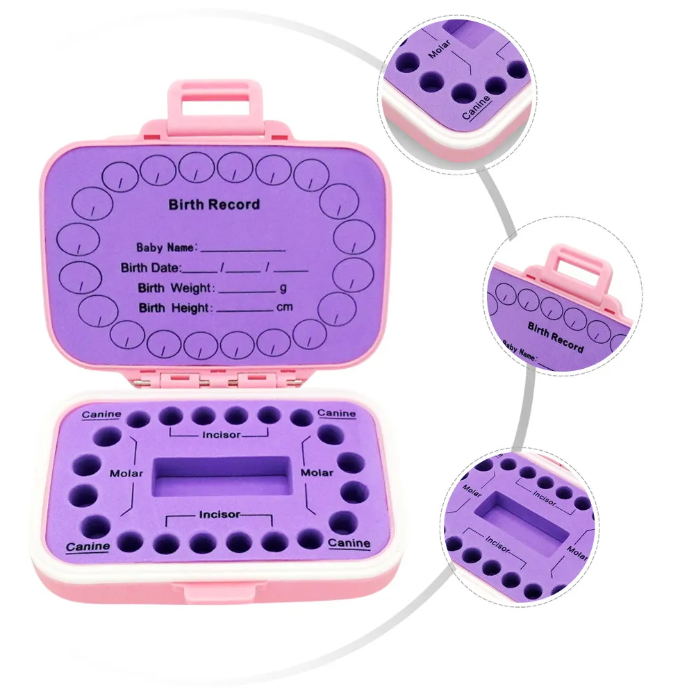 

Baby Tooth Keepsake Box for Kids Memory Storage with Labeled Compartments to Preserve Deciduous Teeth and Fetal Hair Unique