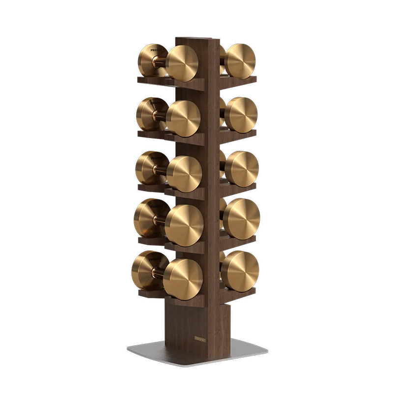 

Luxury Gold Color Brass Walnut Dumbbells for Home Gym 1-5kg