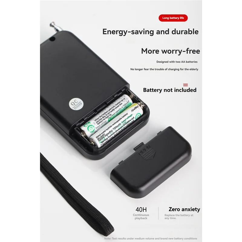 Radio de bolsillo portátil Radio digital de 2 bandas Receptor de transmisión de audio Dispositivo electrónico-TCE