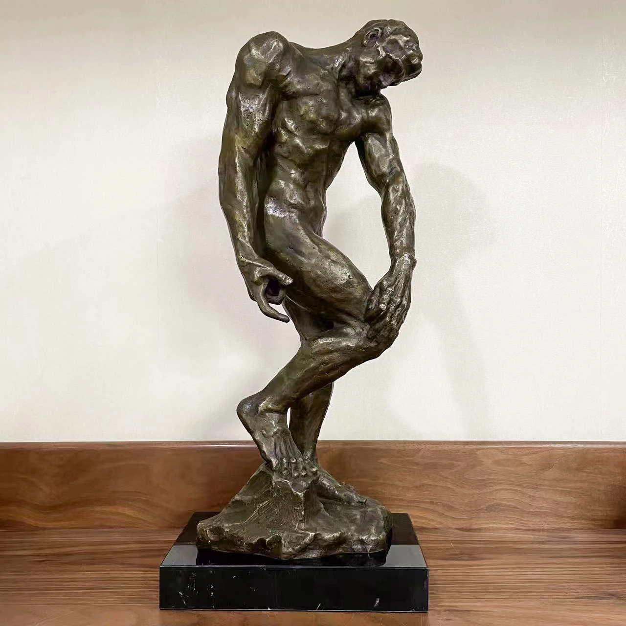 

54CM Large Rodin's Adam Statue Famous Classical Man Sculpture Art Gorgeous Home Office Decor