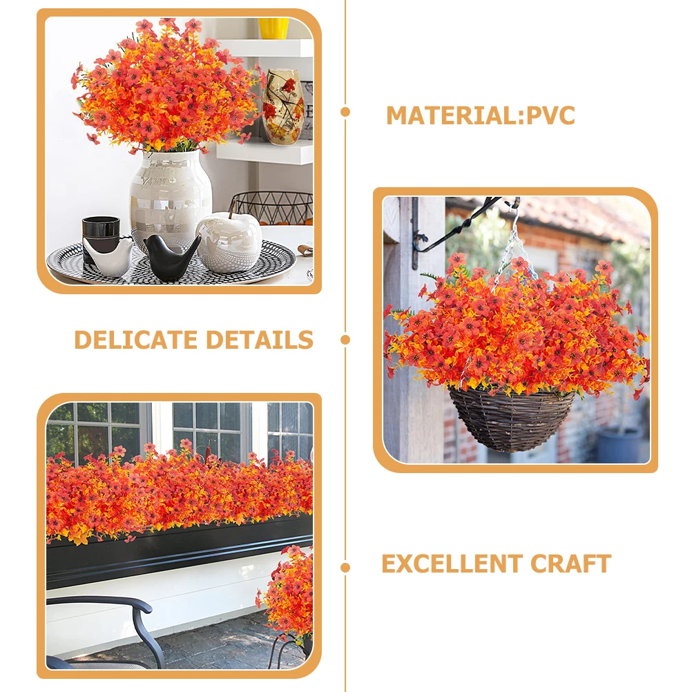 

2pcs Realistic Artificial Flower Bouquet Fake Floral Decor Wedding Home Office Garden Decoration Flowers For Centerpieces