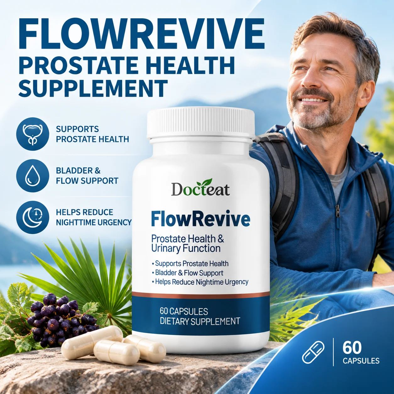 Prostate Support Capsules Saw Palmetto Pumpkin Seed Pygeum Bark Lycopene Supports Men Prostate Wellness Bladder Urinary Comfort