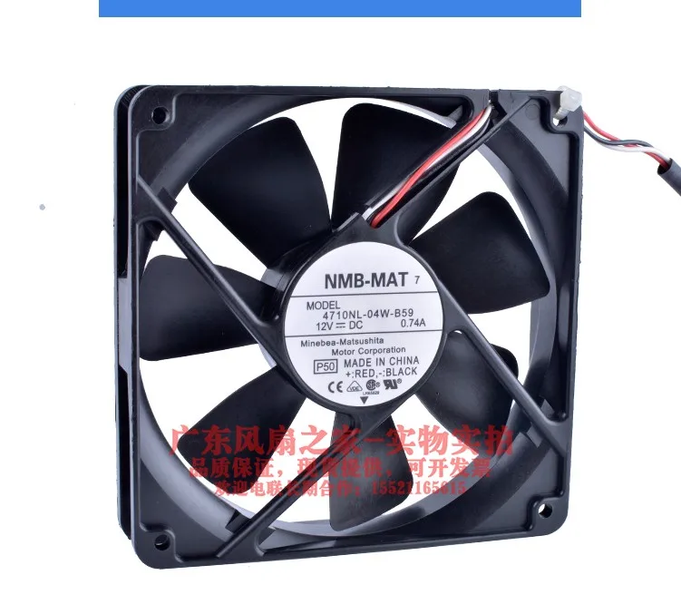 

NMB 4710NL-04W-B59 DC 12V 0.74A 120x120x25mm 3-Wire Cooling Fan