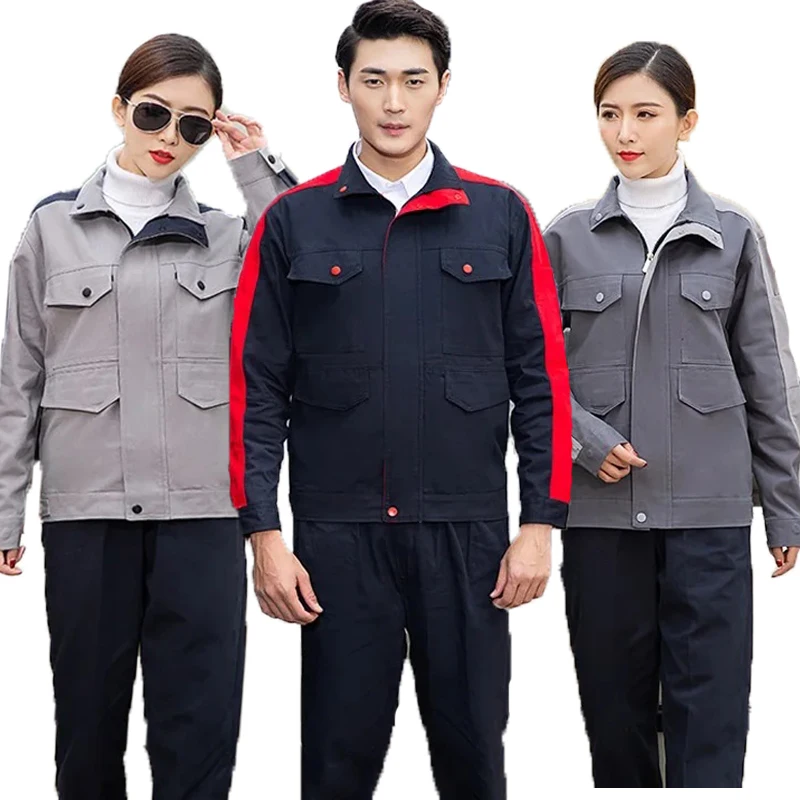 Cotton Work Clothing Factory Workshop Repairman Working Uniforms Mechanical Electrical Welding Suit Multi Pocket Worker Coverall