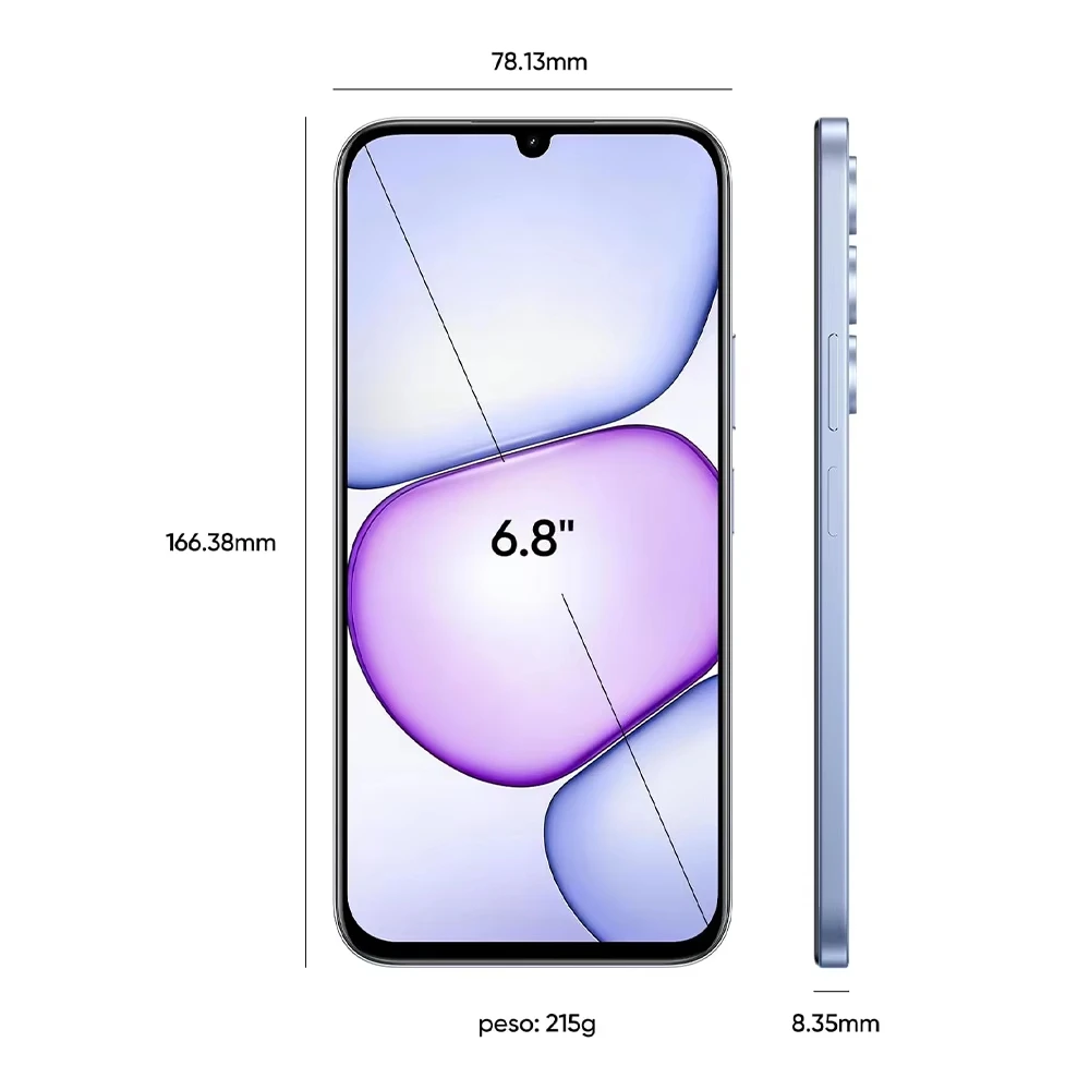 Smartphone Realme C100 5G Versión UE MediaTek Dimensity 6300, pantalla de 6.3 pulgadas Hz, batería de mAh, carga rápida de 45W, cámara trasera de 50MP 6