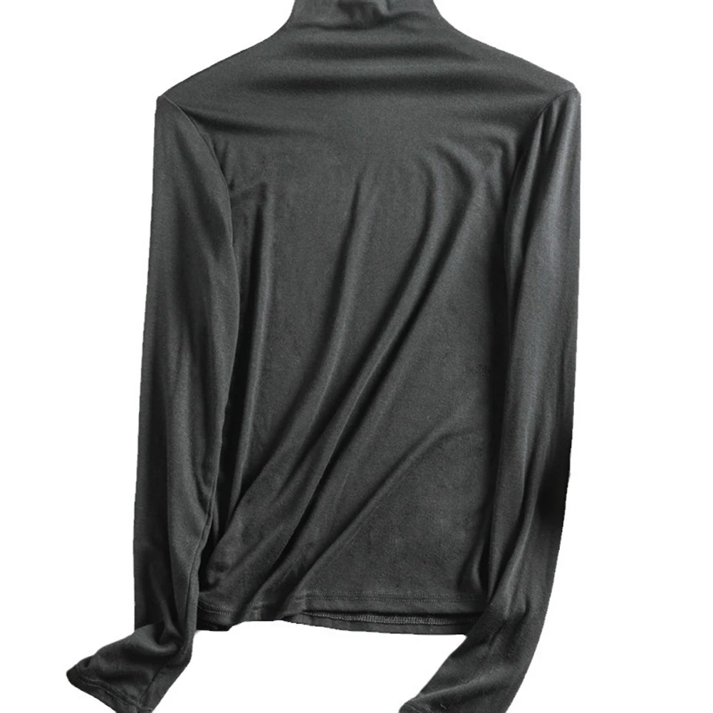 

Autumn Wear Turtleneck T-shirt Slim Fit Autumn Winter Tee Average Size Suitable For Spring Vacation Wear Regular Length