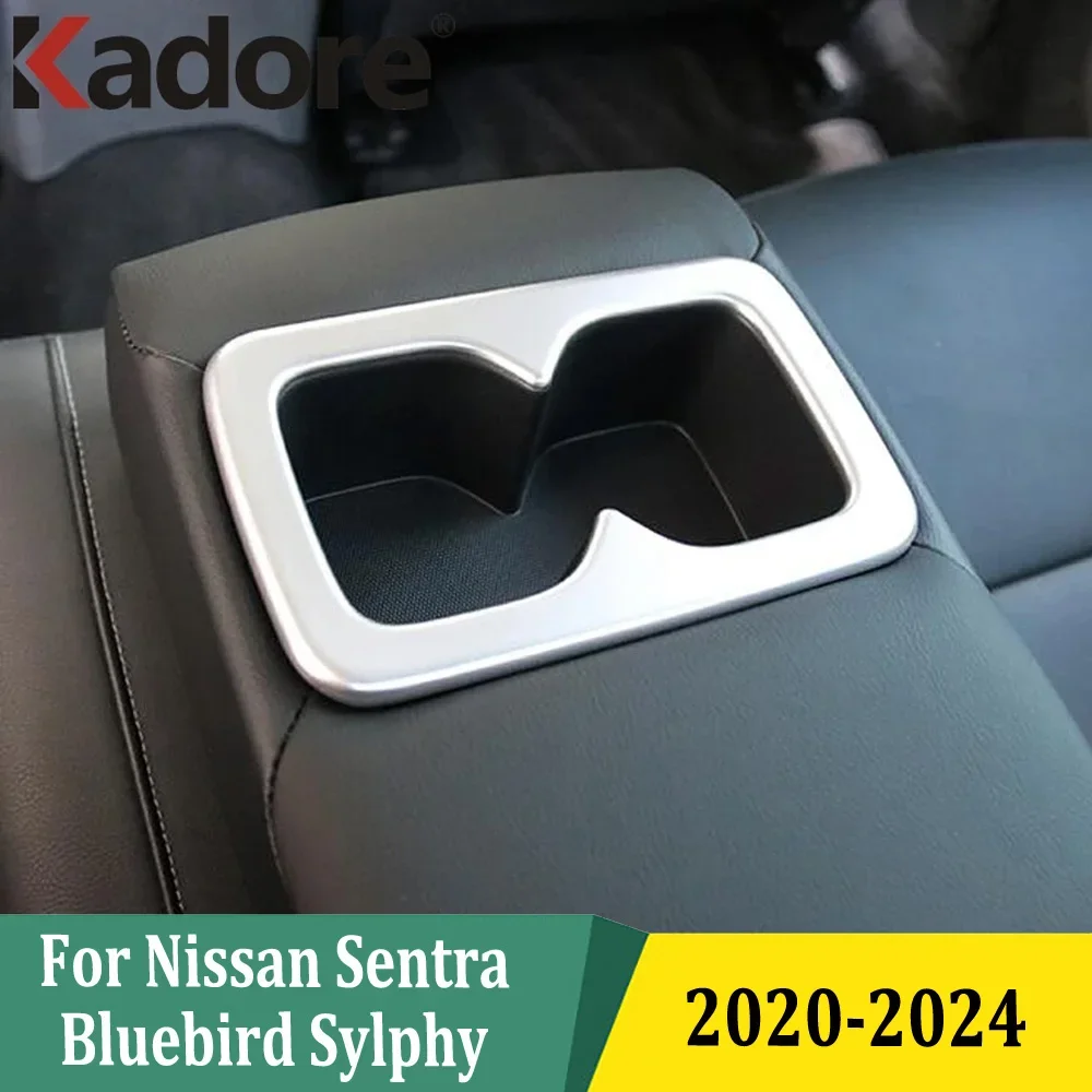 

Задняя крышка для стакана воды для Nissan Sentra Bluebird Sylphy 2020-2022 2023 2024, отделка рамы, Стайлинг автомобильных аксессуаров, ABS углеродное волокно