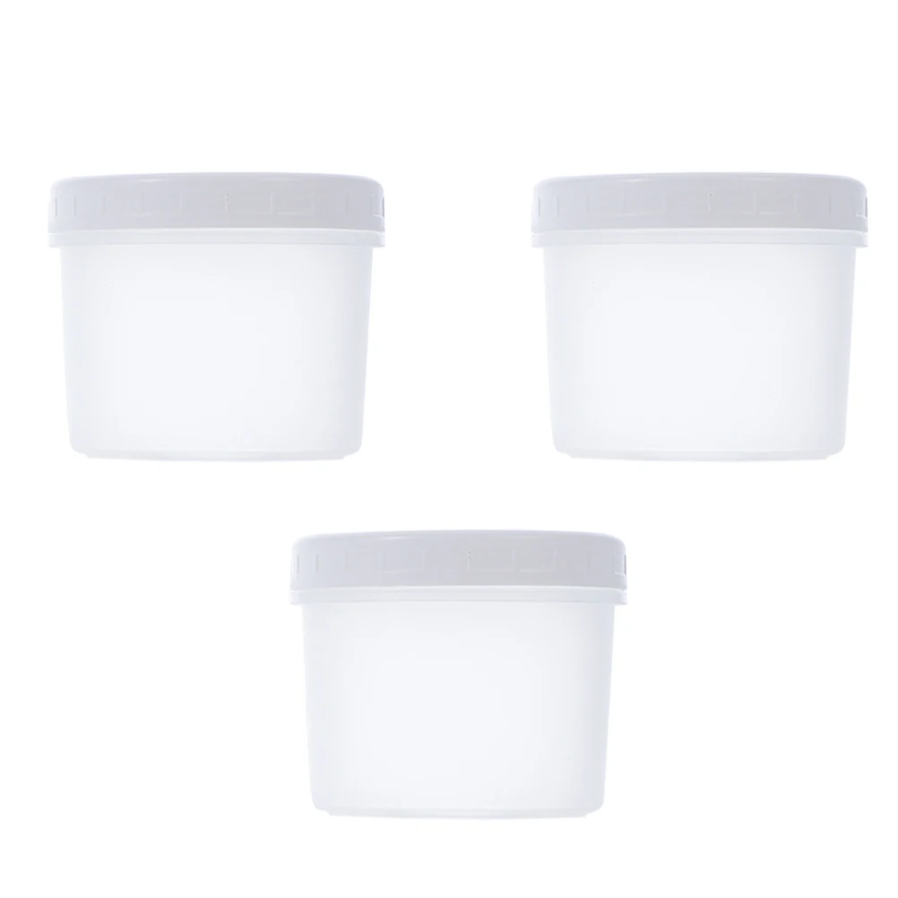 

3pcs Ice Cream Containers Reusable Freezer Food Boxes Leak Proof Stackable For Yogurt Dessert Cake Homemade Ice Cream Storage