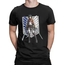 Camiseta de algodón de manga corta para hombre, camisa de Anime de Shingeki No Kyojin Mikasa Soldier Ackerman Attack On Titan Shingeki Mang, AOT, 6XL