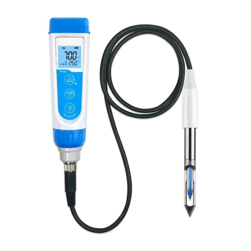 

PH60-MT Handheld pH Meter Tester Kit with LabSen 765 pH/Temp. Blade Spear Electrode for Lab-Grade pH Measurement in Meats