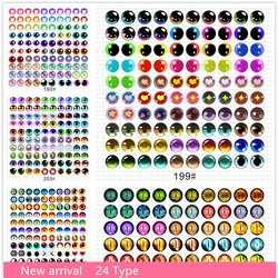 50Pcs 6/8/10/12mm Doll Glass Eye Round Dragon Cat Eyes In Pairs Flatback Cabochons Decoration Keychain DIY Accessories