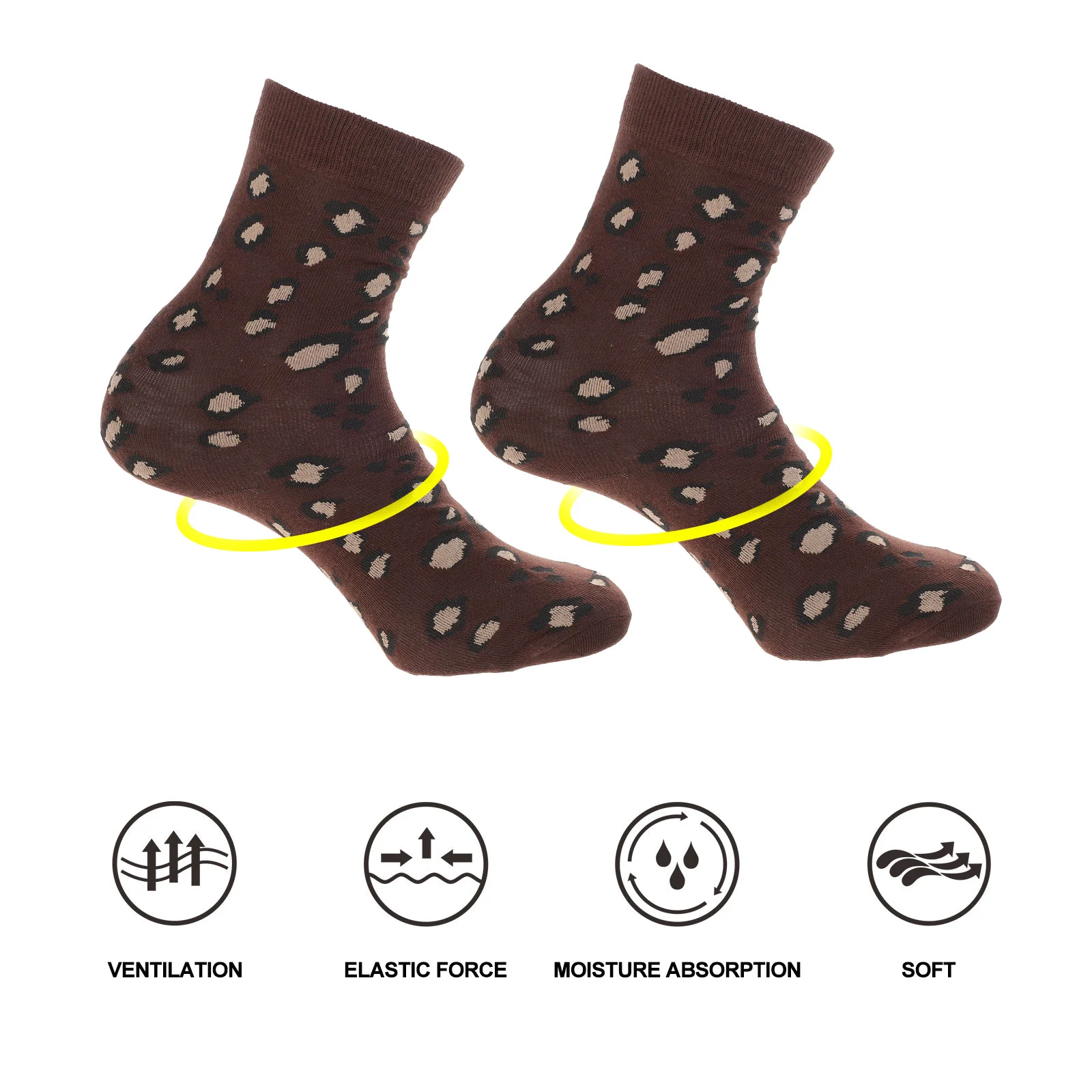 3 Pairs Autumn Winter Warm Stockings Leopard Mid-tube Socks Thicken Socks for Girls Women (As Shown, 1 Pair Each)