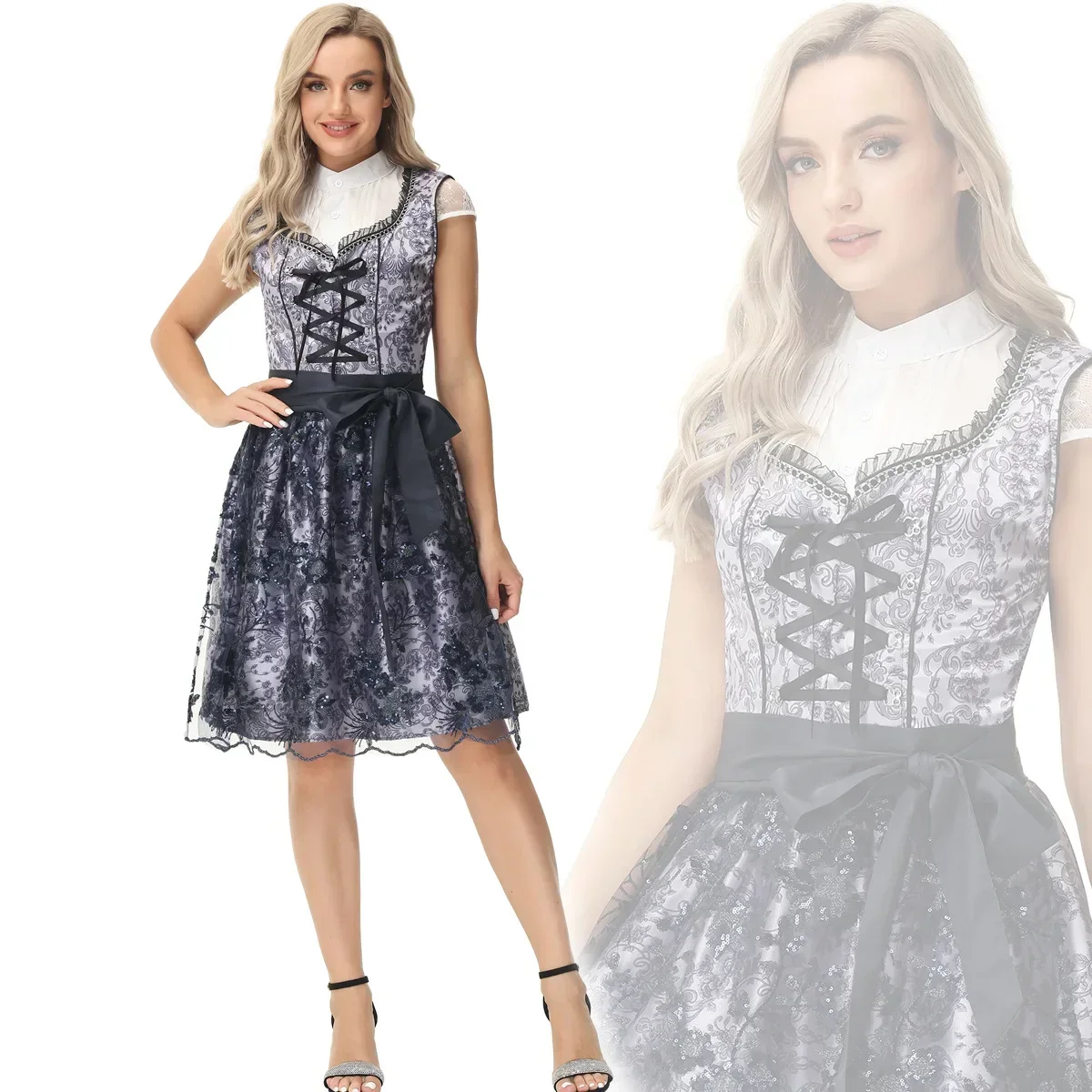 Halloween German Beer Maid Bavaria Traditional National Dress Stage Costumes