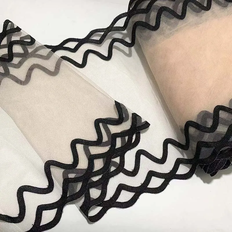 

15 ярдов двухцветного кружева с вышивкой в форме волны для отделки юбок, нижнего белья, шитья, рукоделия, ткани для одежды