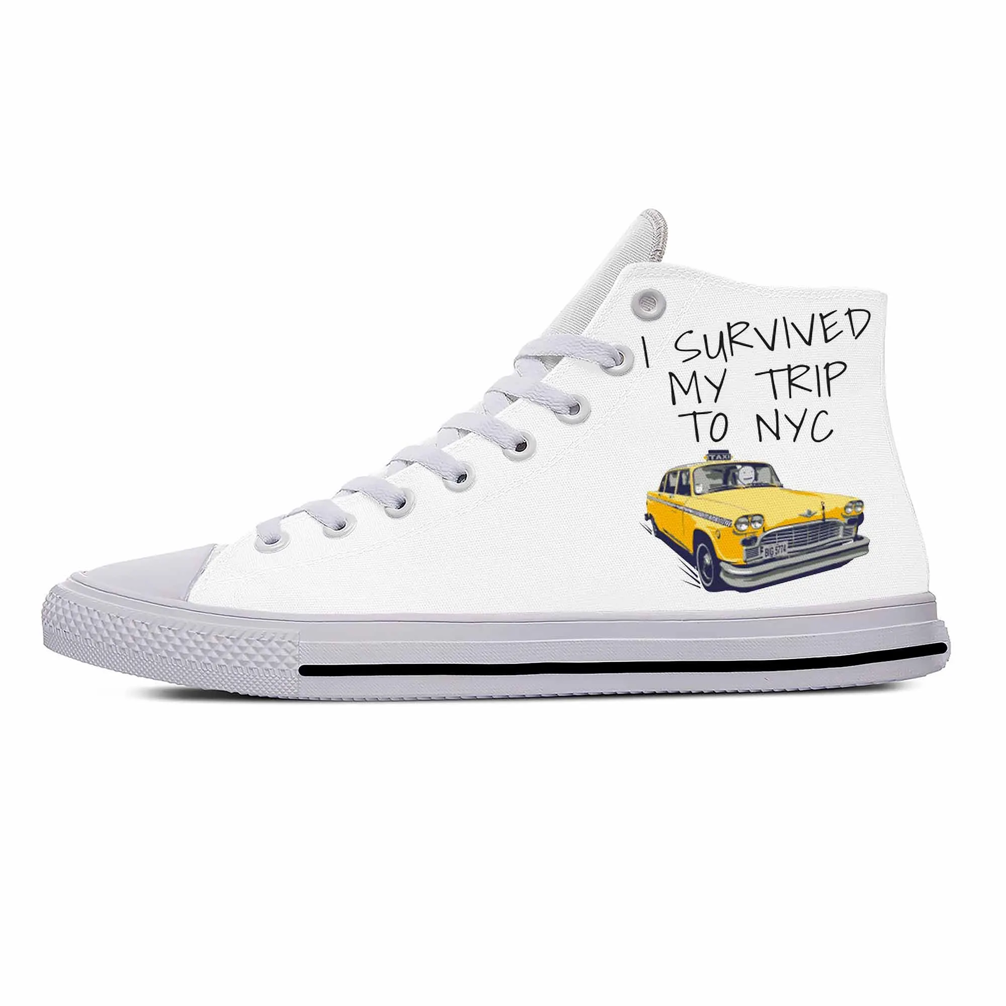 Summer Cartoon Tom Holland I Survived My Trip To NYC Casual Shoes High Top Lightweight Breathable Men Women Sneakers Board Shoes