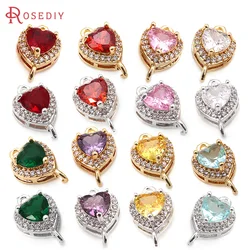 6PCS Brass 2 Holes Heart Connect Charms Pendants High Quality Necklace Earrings Diy Jewelry Accessories Rosediy Official Website