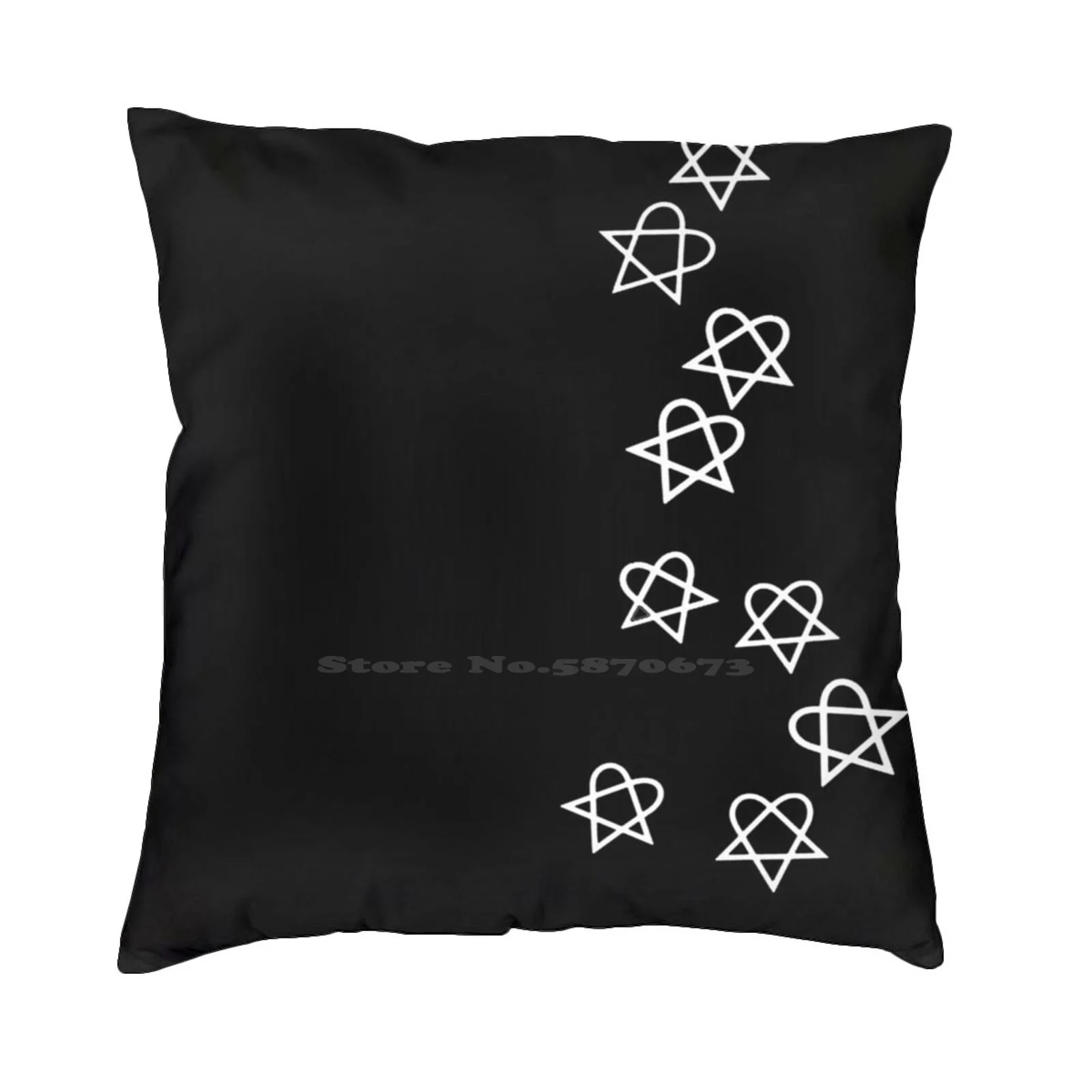 Heartagram Shower (White) Pillowcase Bedroom Home Decoration Him His Infernal H I M Heartagram Love Metal Ville Valo