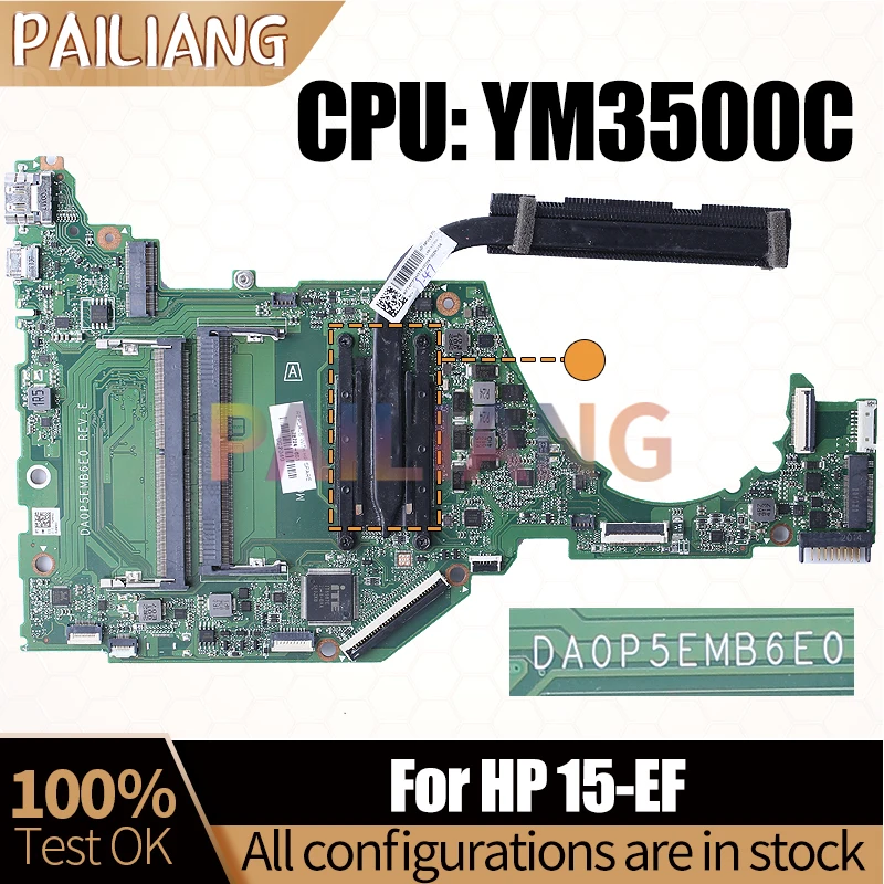 For HP 15-EF Notebook Mainboard DA0P5EMB6E0 YM3500C L78724-601 Laptop Motherboard Full Tested