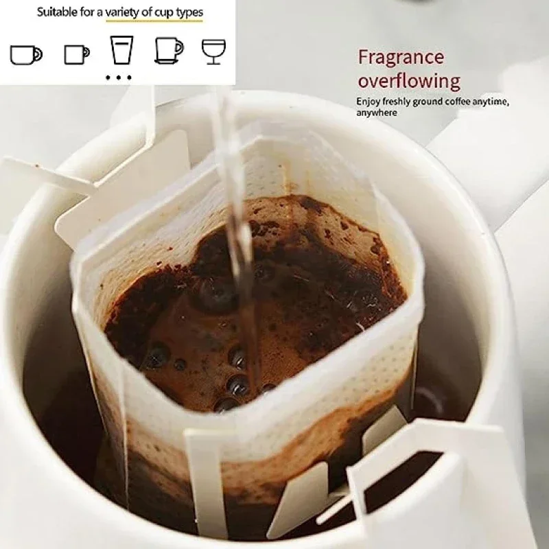 50-200pcs Coffee Filter Bags Disposable Drip Coffee Paper Pack Portable Hanging Ear Espresso Coffee Tea Making Tool Accessories