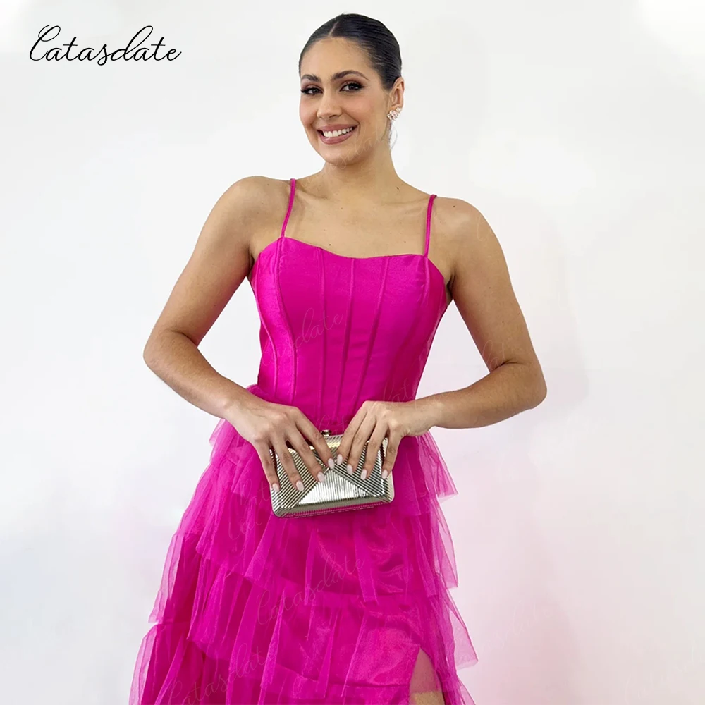 Catasdate multicamadas inchado vestidos de noite espartilho rendas até voltar vestido de ocasião vestidos de fiesta para mulher personalizado