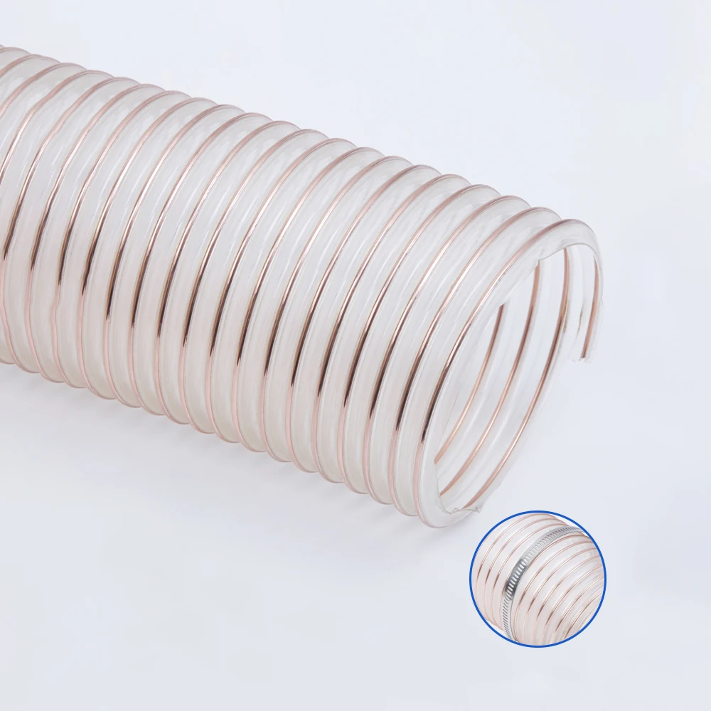 1Meter* 0.63mm Thickness*Inner Diameter 25-50mm Transparent PU Tube Dust Suction Vacuum Fume Exhaust Hose Exhaust Pipe Air Tube