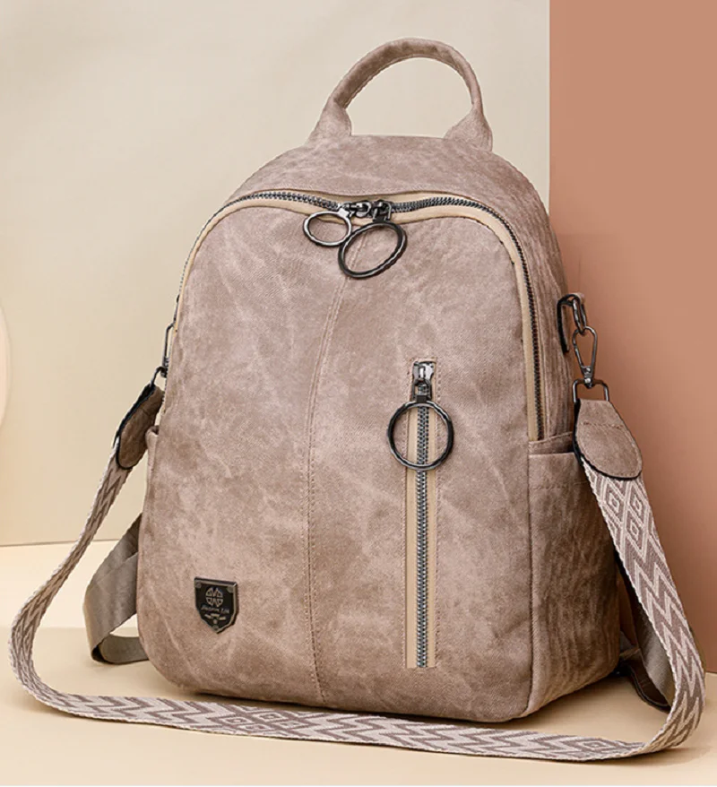 Venda quente moda vintage grande capacidade mochilas de viagem das mulheres casuais alta qualidade couro macio sacos ombro totes saco escolar