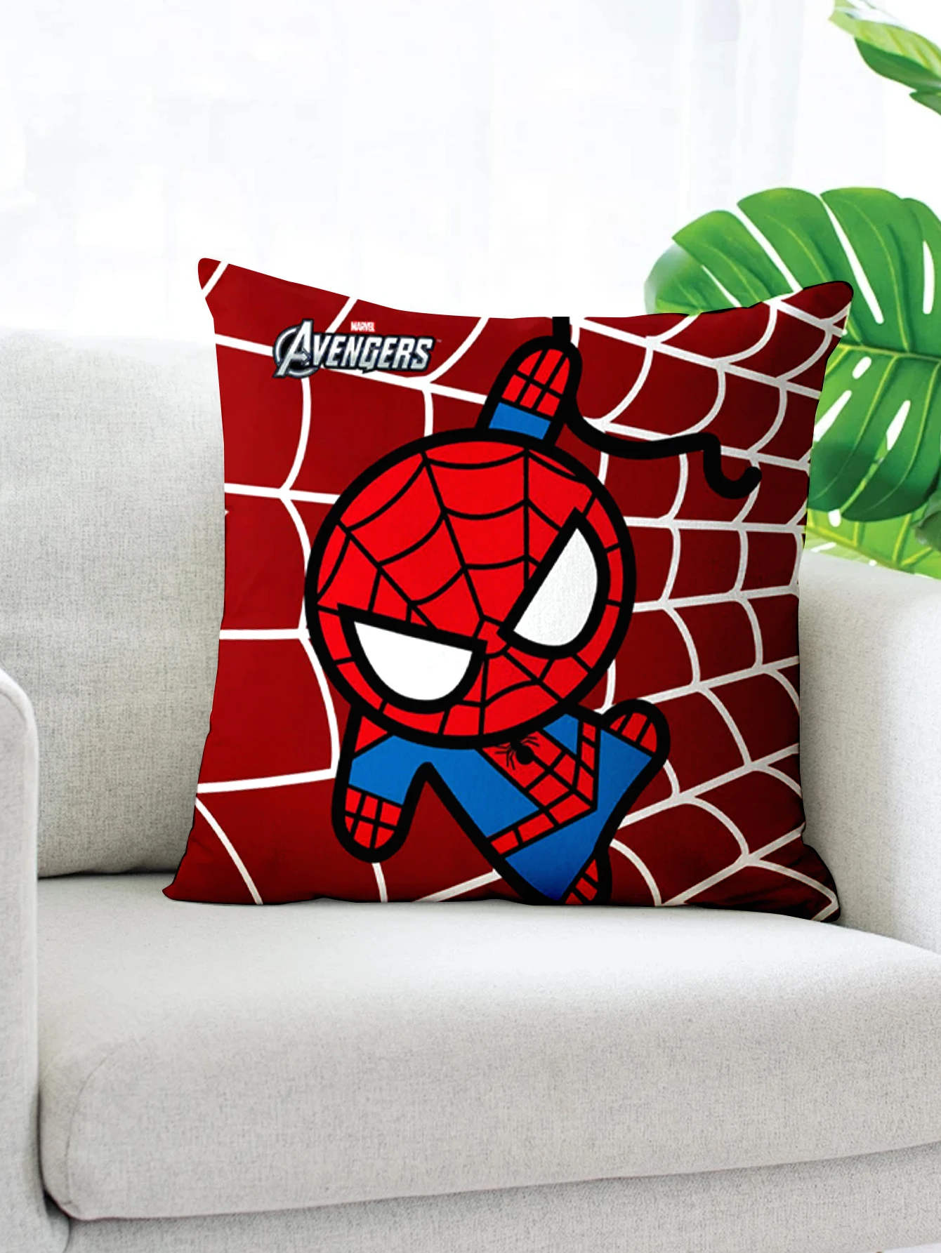 red blue masked warrior Throw Pillow Cover, Trendy Household Decor, Great for Sofa and Bedroom Daily Rest & Styling