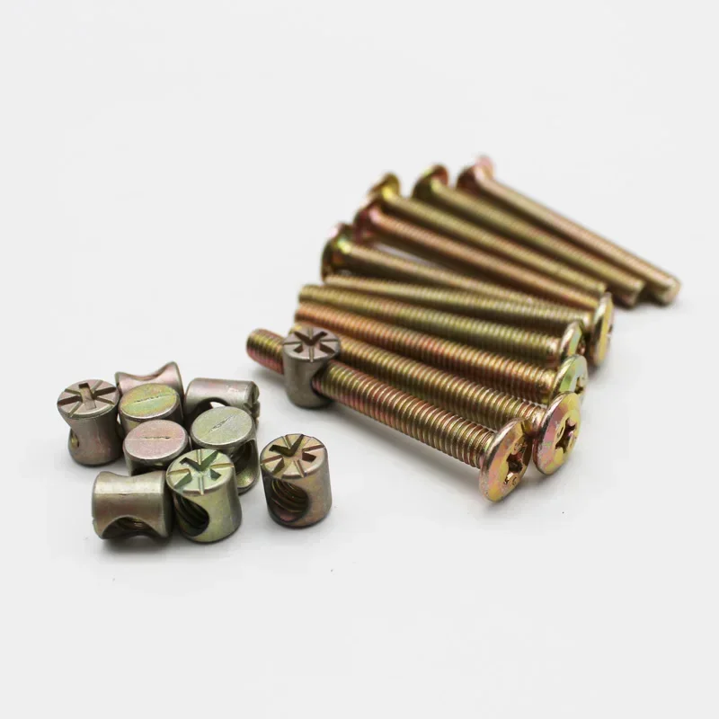 M6 M8 家具ボルトナットプラス十字頭ネジ亜鉛メッキベビーベッドボルトバレルナットベビーベッドキャビネット用