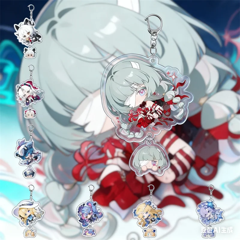 

Wuthering Waves Game Peripheral ROCCIA Cartethyia Cantarella Phrolova Acrylic Keychain Accessories Cosplay Pendant Prop Badge