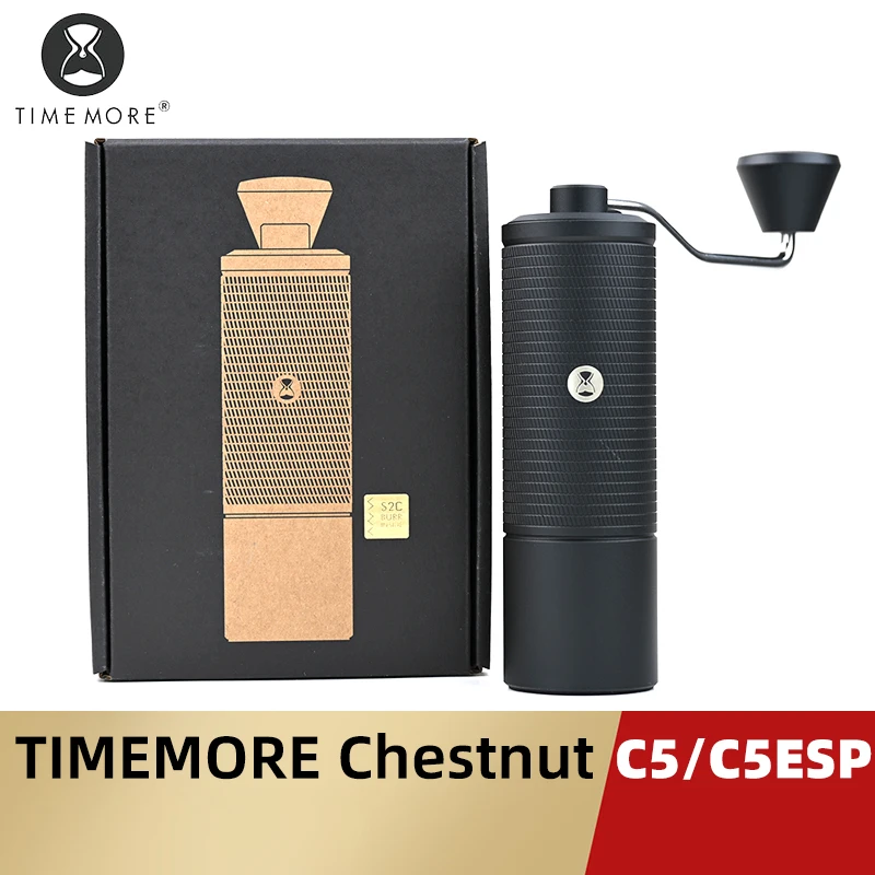 TIMEMORE Chestnut C5/C5ESP 휴대용 수동 커피 그라인더 핸드 에스프레소 그라인더 S2C 42mm 버 내부 더 높은 연삭 효율성