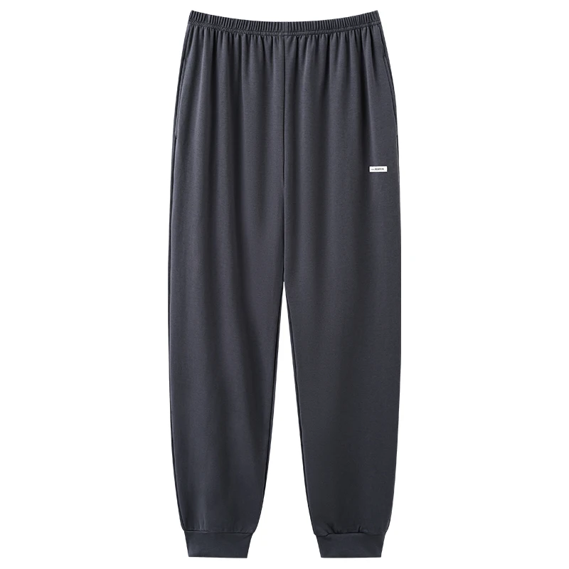 Male Pajamas Autumn 100%Cotton Long Pants Japanese Style Simple Eelastic Waist Casual Big Yards L-7XL Men Home Sleep Bottoms 6XL