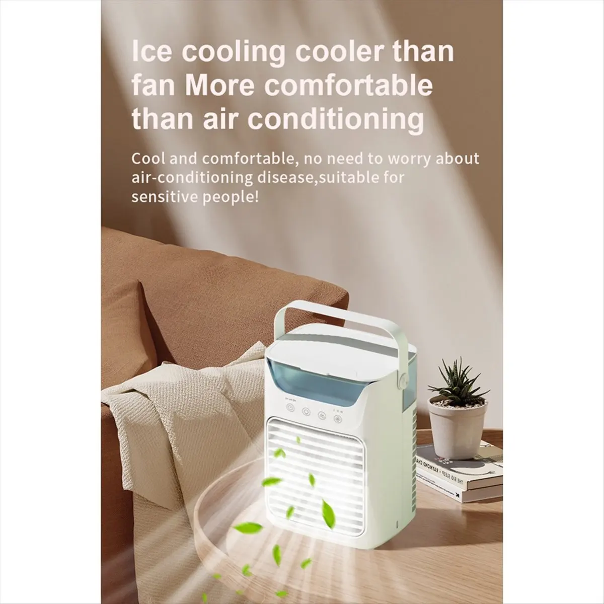 popop Portable Air Conditioners Fan Mini Air Conditioner with 3 Speeds Air Cooler with Humidifier for Room Bedroom Office Desk