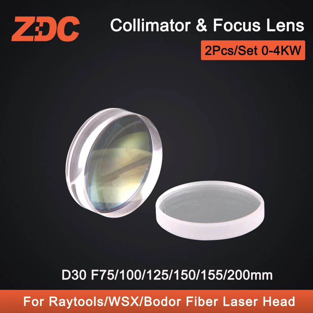 

Fiber Laser Collimator Focus Lens D30 F75/100/125/F150/155/200 2Pcs/Set for Raytools WSX Bodor Precitec Laser Head BT240S BM111