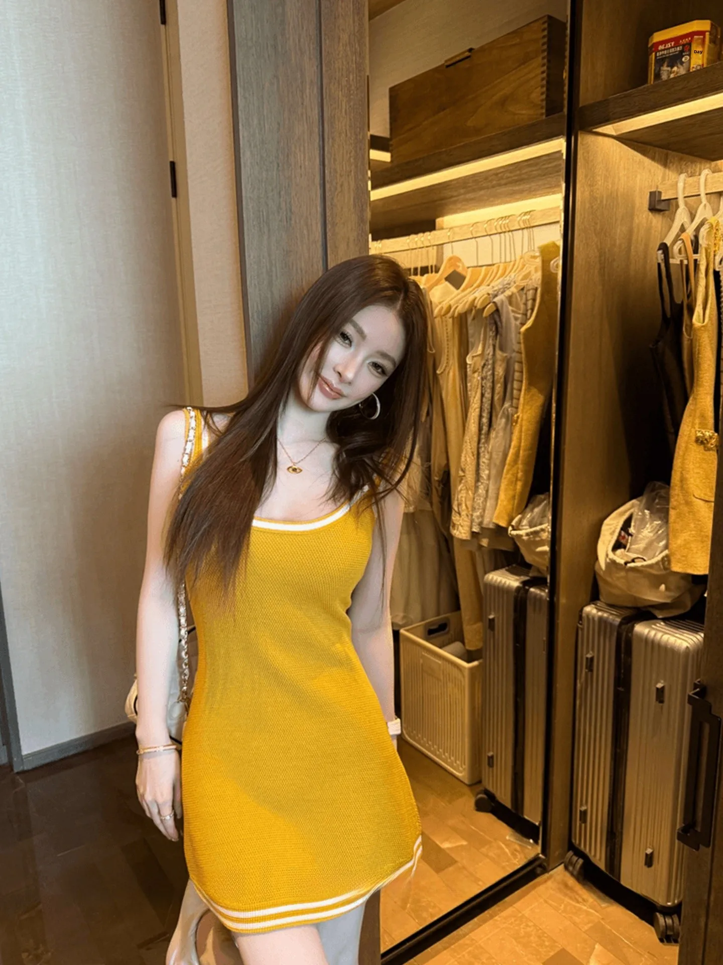 Yellow Knitted Stra… - image