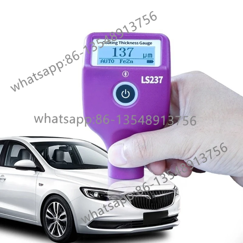 LS237 Car Paint Thickness Gauge Checking Auto Coating Identifying Ferrous Putty with Three Colors and Rotatable Screen