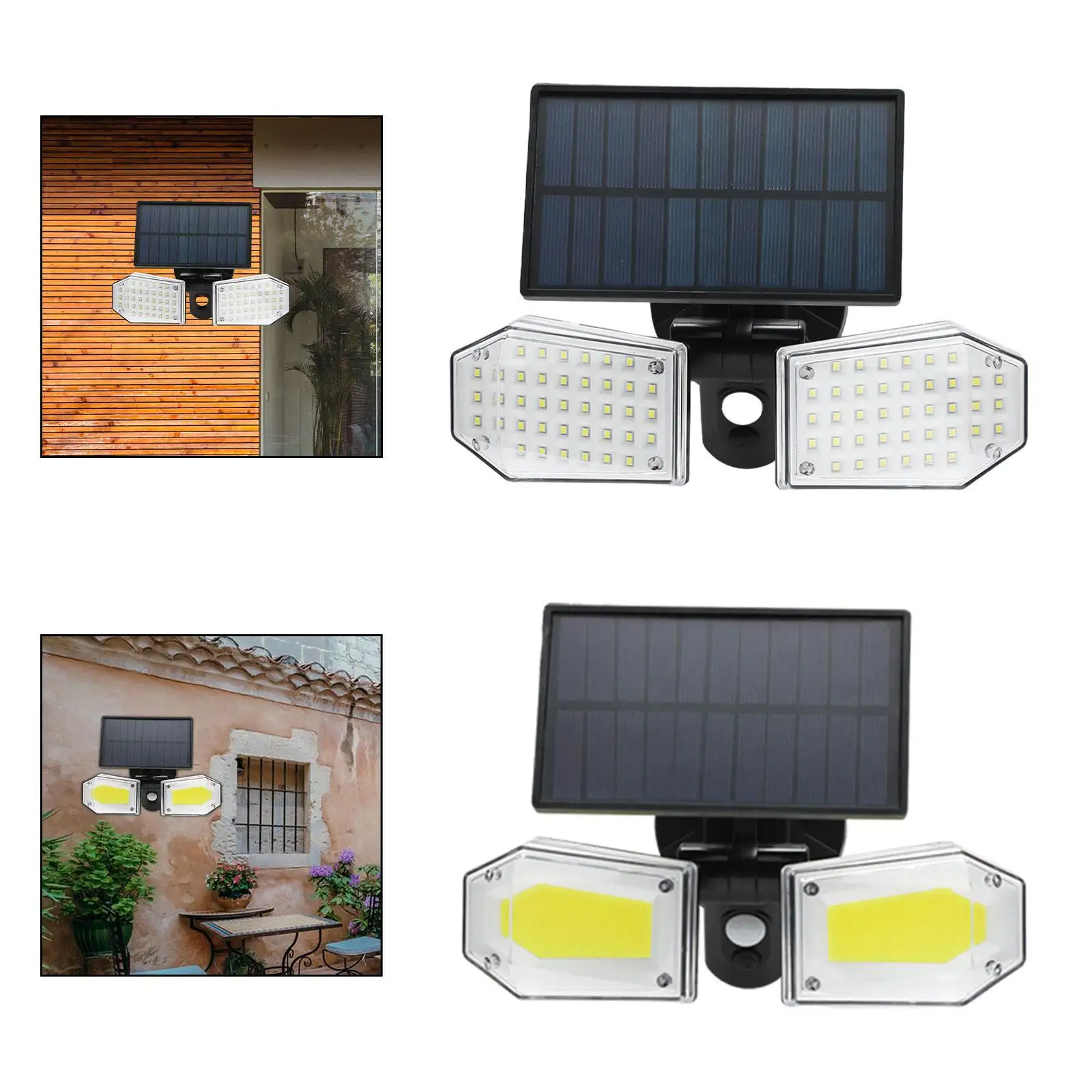 Luz solar al aire libre 3 modos de luz Lámpara LED solar para valla escalera patio