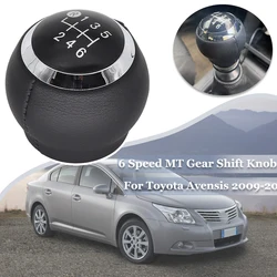 For Toyota Avensis 2009- 2012 2014 6 Speed MT Gear Shift Knob GearStick Lever Pen Pu Leather Shifter Handball Chrome M12 Black