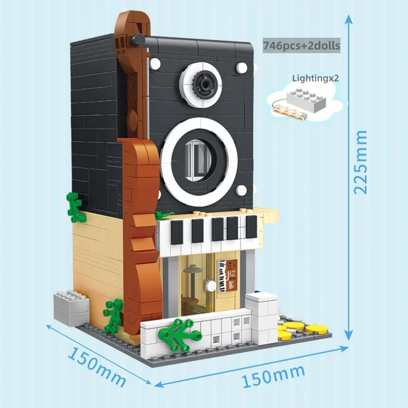 Décennie s de construction de magasin de fleurs avec lumière LED, maison de réplique créative, modèle de briques de tente de bricolage, vue sur la rue de la ville, jouets pour enfants, cadeaux pour enfants