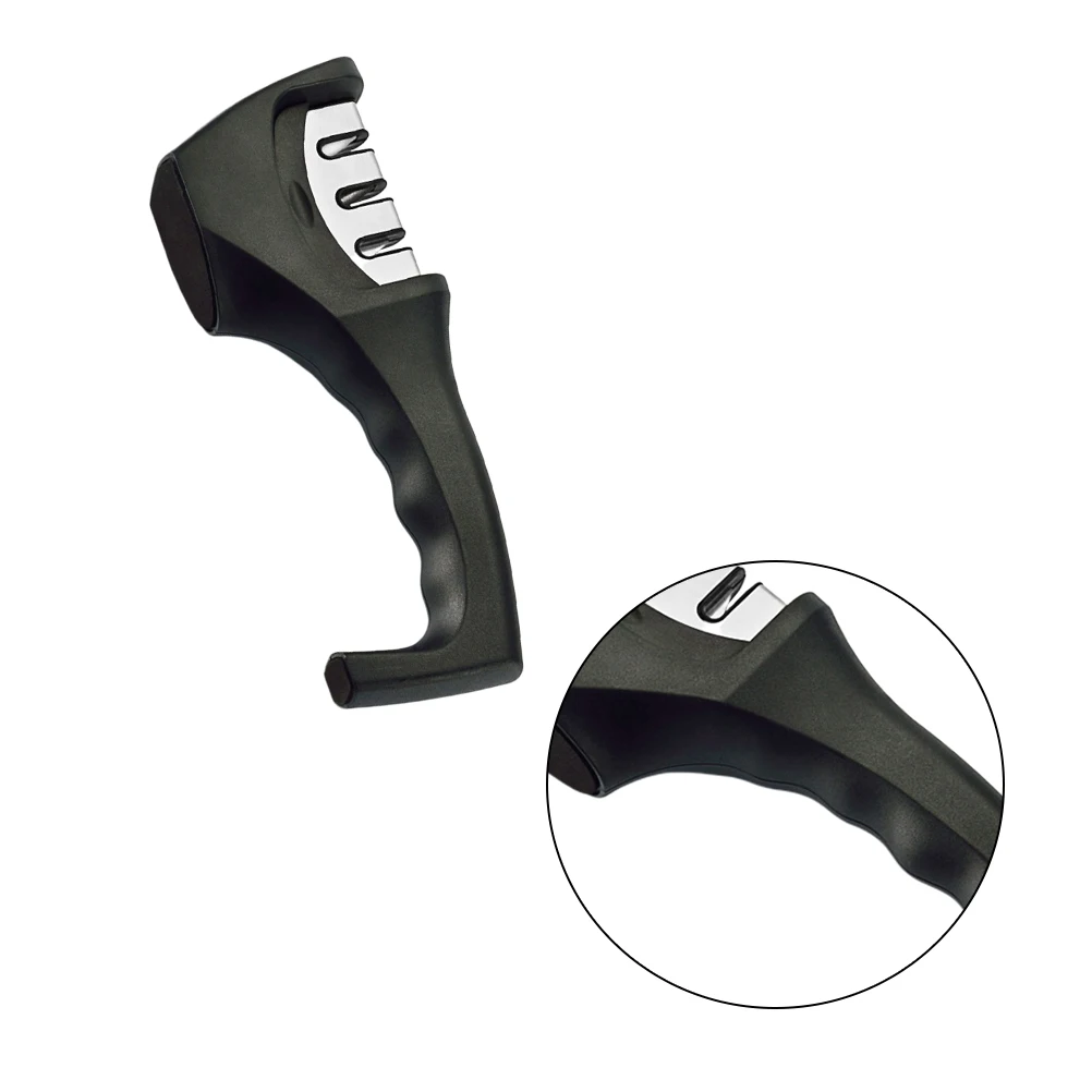

1Pcs Professional Grindstone Holder Tungsten Steel Diamond Sharpening Tool Portable Cutter Sharpener for Home Kitchen Use Black