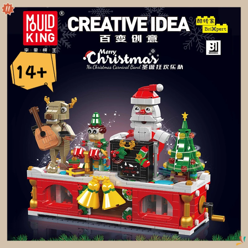 

MOULDKING 1045PCS Christmas Joyful Team Building Blocks Set MOC Educational Assembly Bricks Kid Creative Toys Xmas Gifts 10162