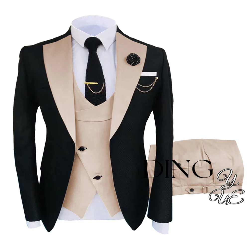 Borgonha Slim Fit Ternos de casamento feitos sob encomenda, Ternos Groomsmen, Smoking do noivo, melhor noivo, clássico, 3 peças, 2024