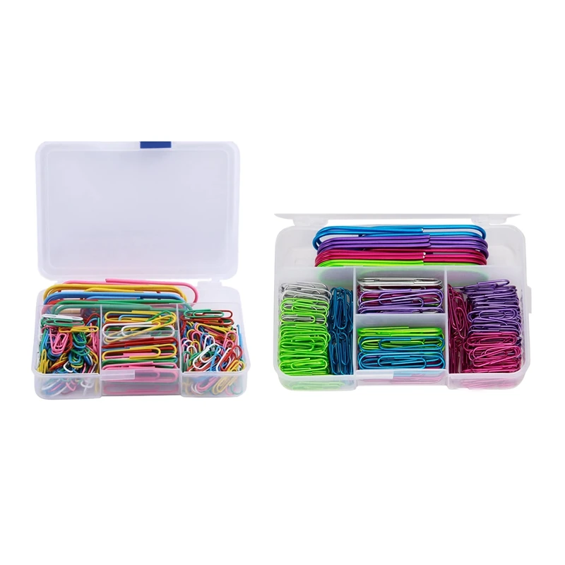 

250 Pcs Paper Clips With Plastic Box Coated Large Paper Clips Paperclips Great For Office School Document Organizing