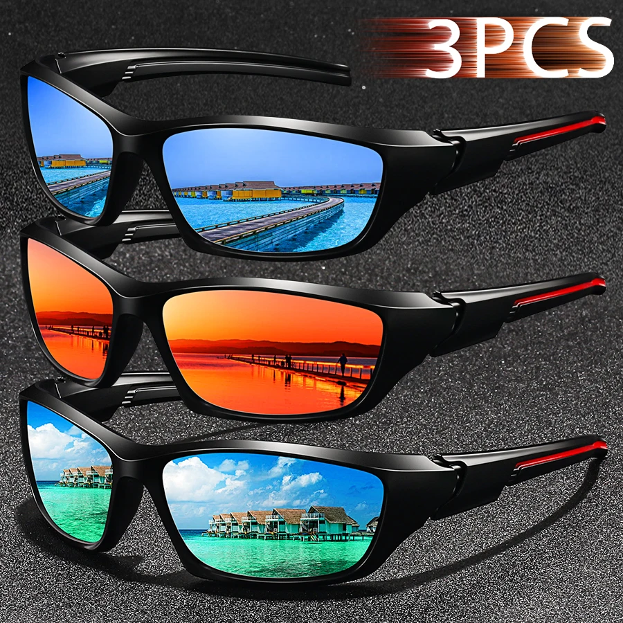 

3 шт. модные винтажные прямоугольные солнцезащитные очки для вождения, альпинизма, бега, красочные модные солнцезащитные очки для защиты глаз