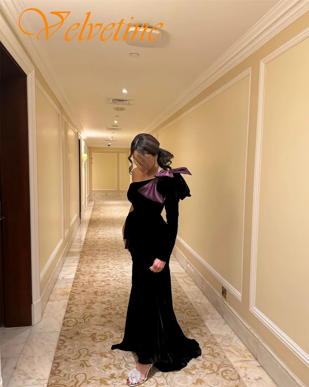 Maßgeschneidertes Luxus-Jersey-Abendkleid, exquisite One-Shoulder-Abschlussballkleider mit Schleppe und moderner Schleife für besondere Anlässe