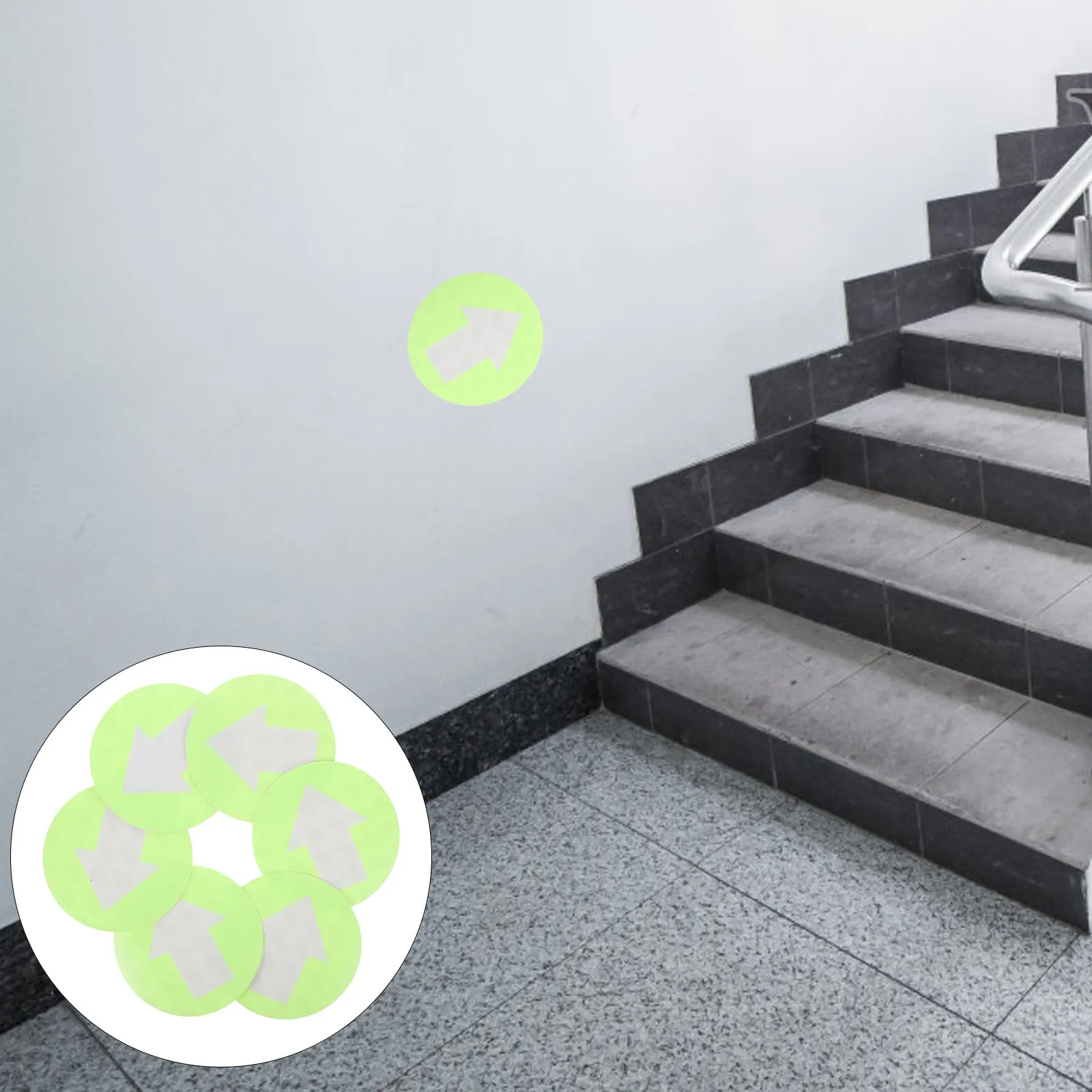 

6Pcs PVC Arrow Direction Stickers Fluorescent Reflective Markers Outdoor Camping Stairway Signs Trail Markers Reflective Signs