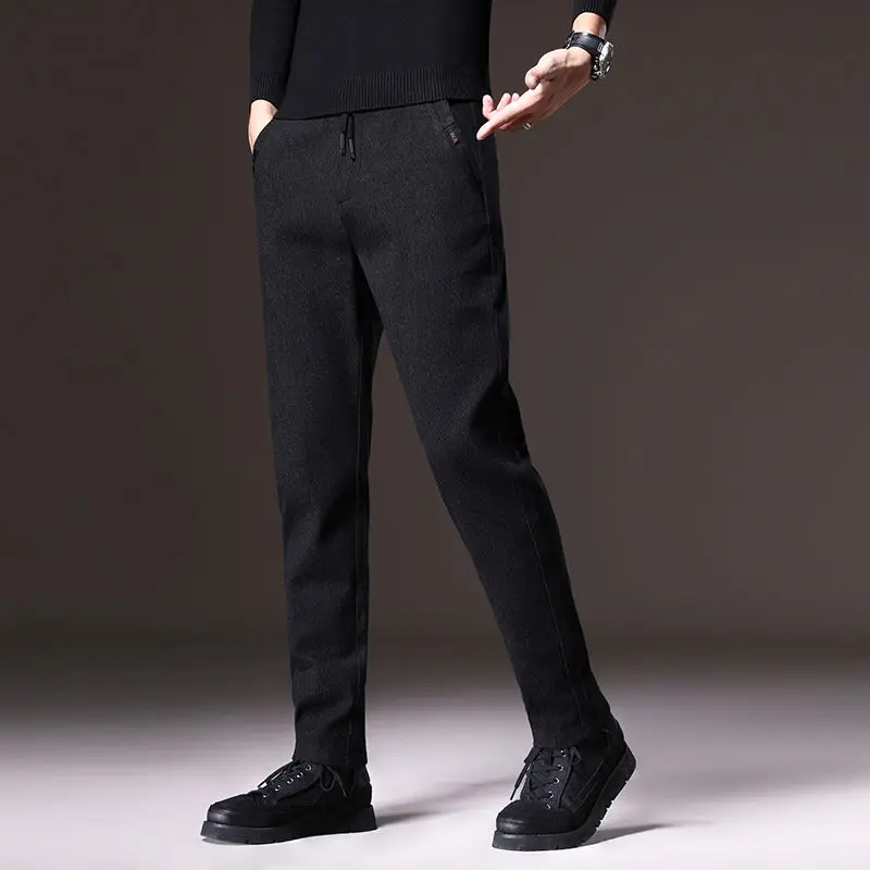 

2022 High Quality Men's Trousers Spring Autumn New Solid Color Fashion Comfortable Full Length Casual Work Pants Male Brand G45