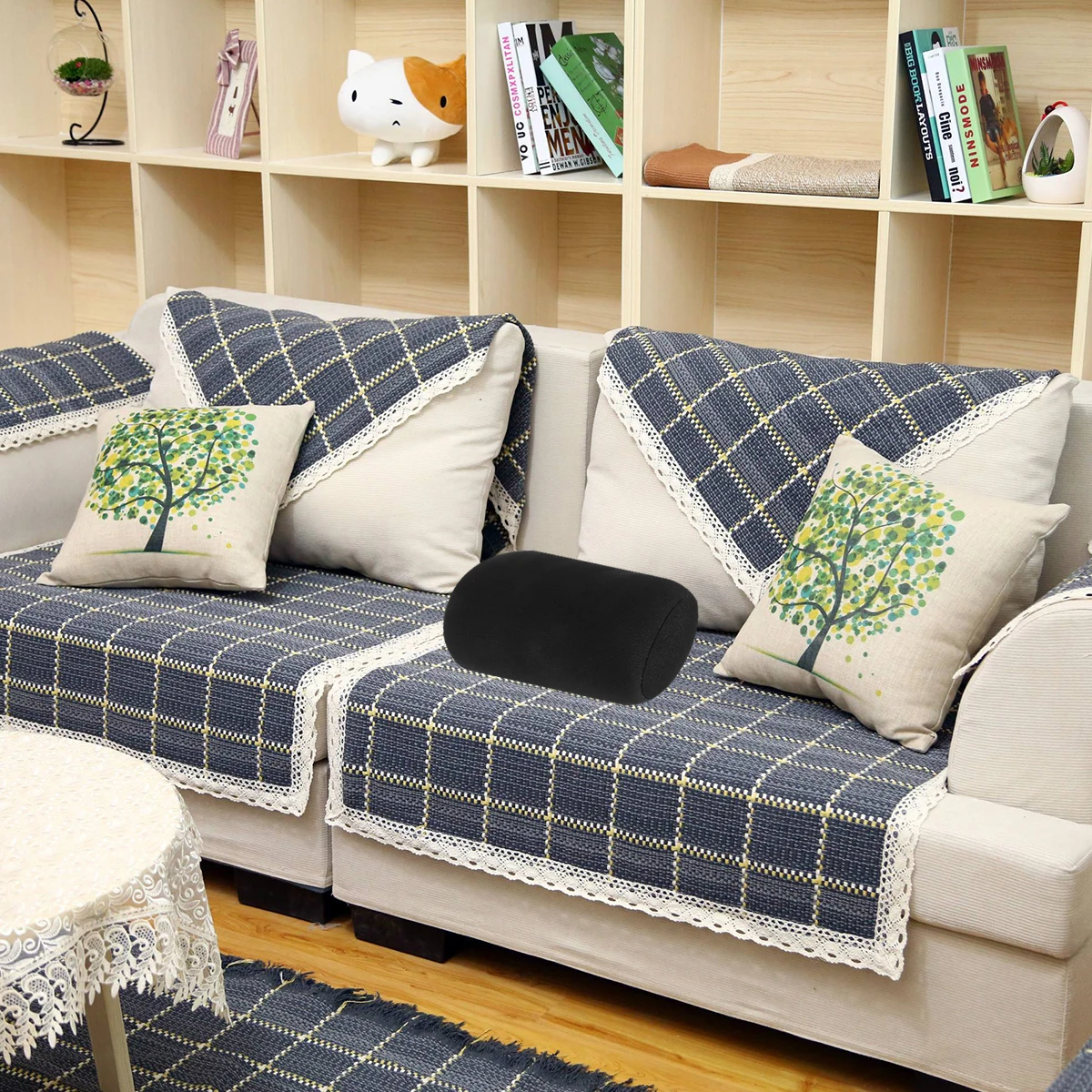 

2Pcs Neck Pillow Round Cylinder Toy Polyester ex Chair Cushion Lovely Stuffed Throw Pillow Adorable Comfortable Travel