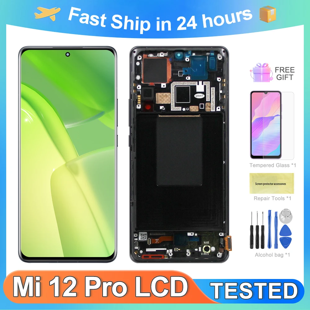 

ЖК-дисплей с сенсорным экраном и дигитайзером в сборе для Xiaomi 12 Pro 6,73 ''Mi 12 Pro 2201122C 2201122G