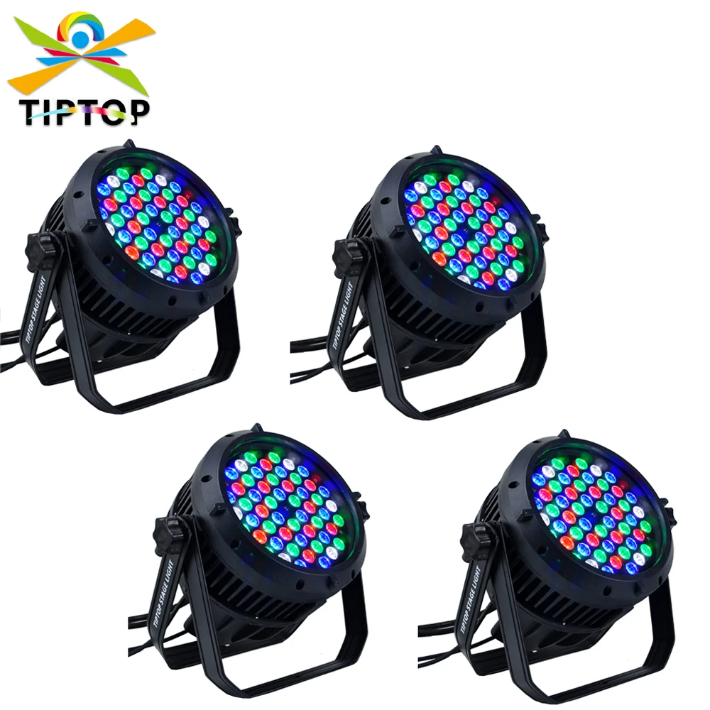 

4Pcs/Lot High Quality 54x3W RGBW Waterproof LED Par 64 Light DMX 4/8 Channel Led Par Cans 54Pcs Waterproof IP65 Stage Light