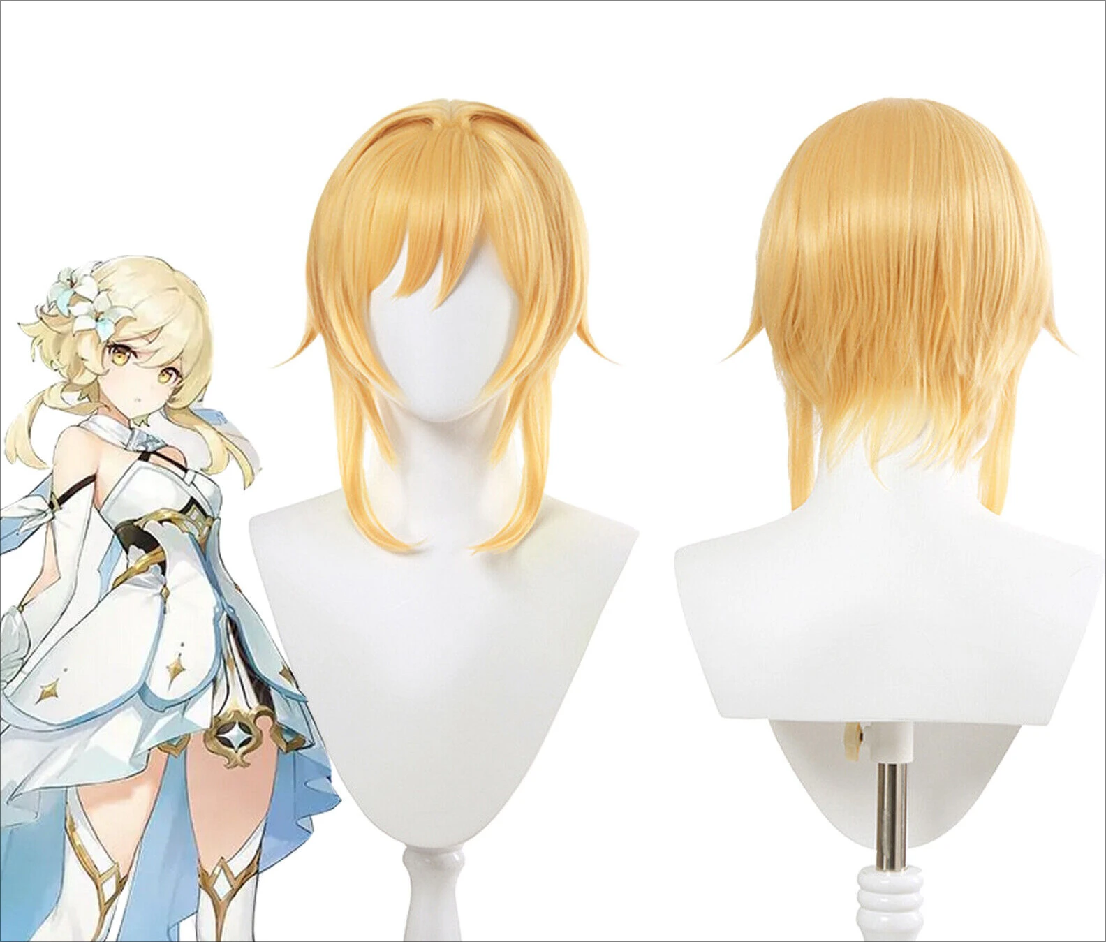 Genshin Impact Ying คอสเพลย์วิกผม Traveler Kong คอสเพลย์ Golden Blonde Wigs